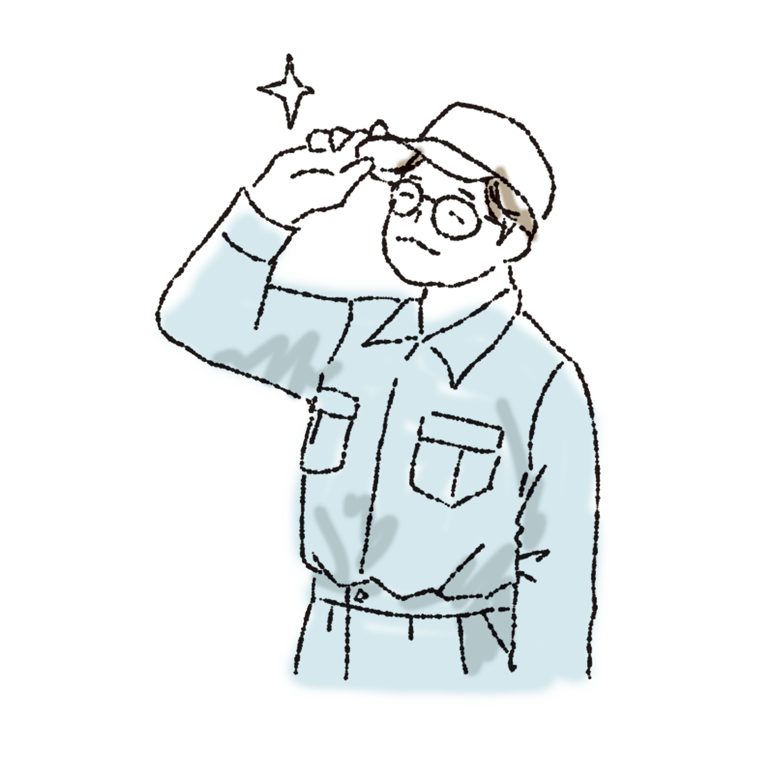 めっき修行を始めた若い職人のイラスト